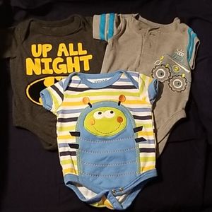 3 pack  0-3 months onesies